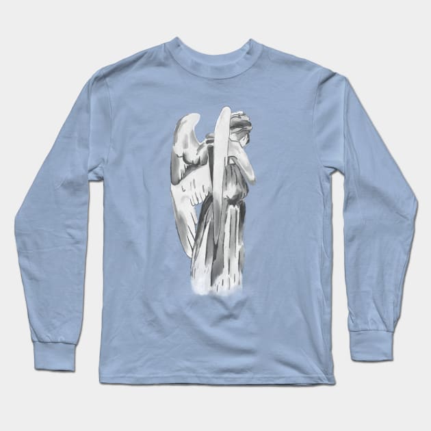 Weeping angel - Doctor Who - blue Long Sleeve T-Shirt by Uwaki